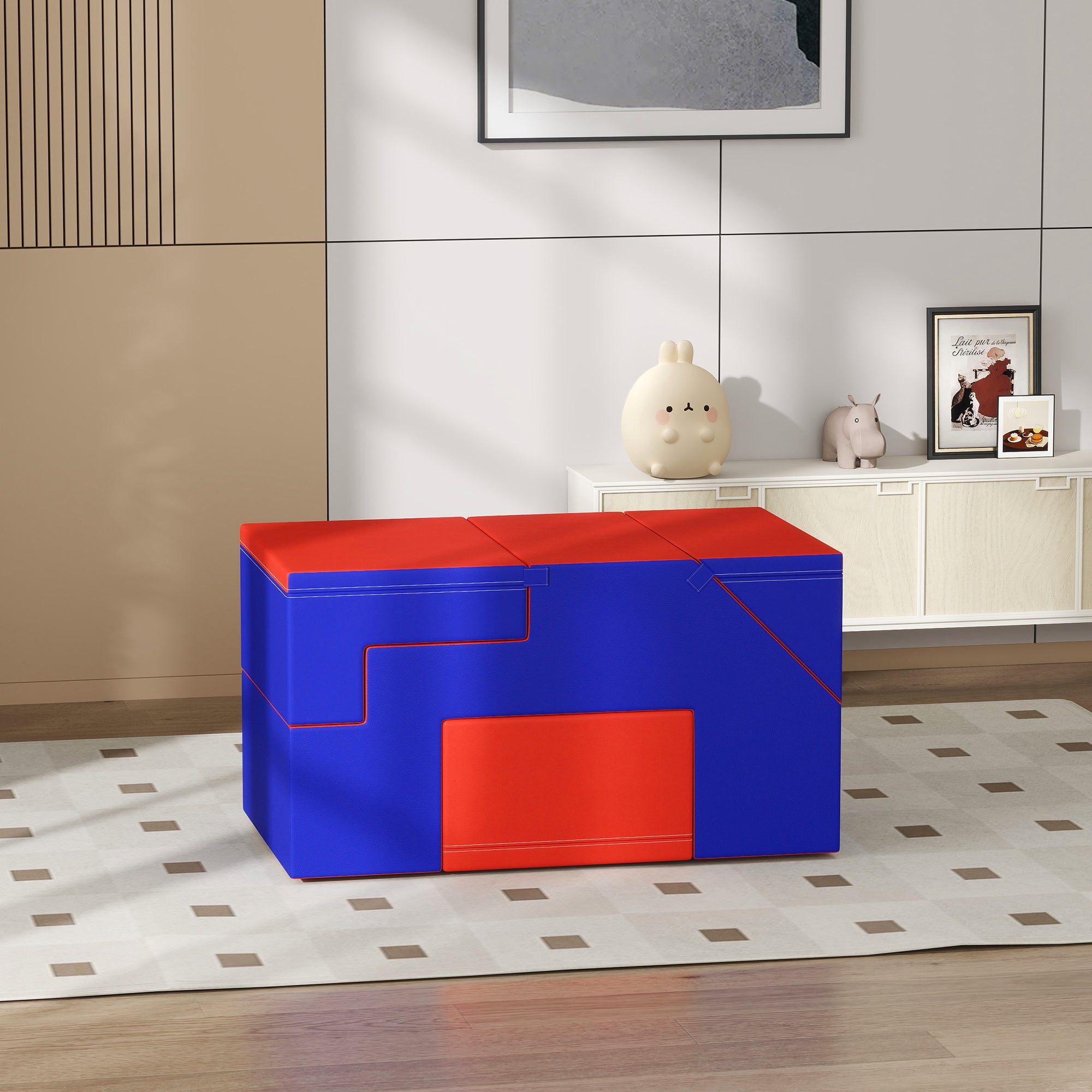 2-Piece Soft Play Kids Foam Play Se for Crawl and Climb, Dark Blue Baby Gym & Playmats at Gallery Canada