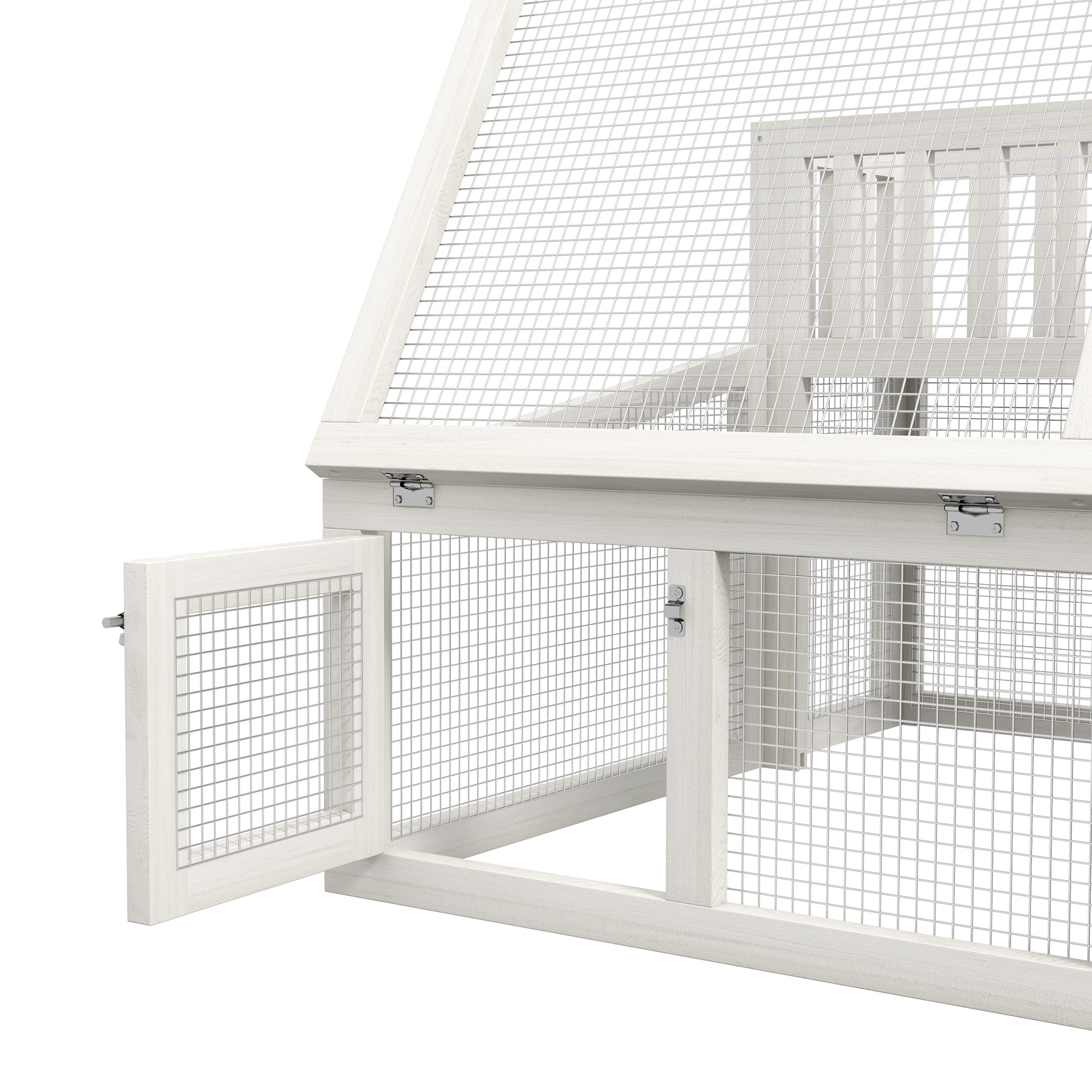 Rabbit Cage Outdoor Indoor Guinea Pig Cage with Run, Openable Tops, for 1-2 Rabbits, 37