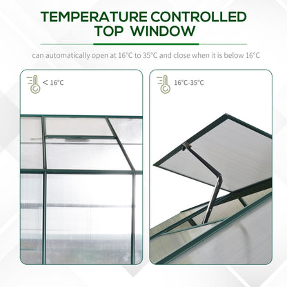 8.2' x 6.2' Greenhouse Aluminum Frame with Temperature Controlled Window Walk In Greenhouses   at Gallery Canada