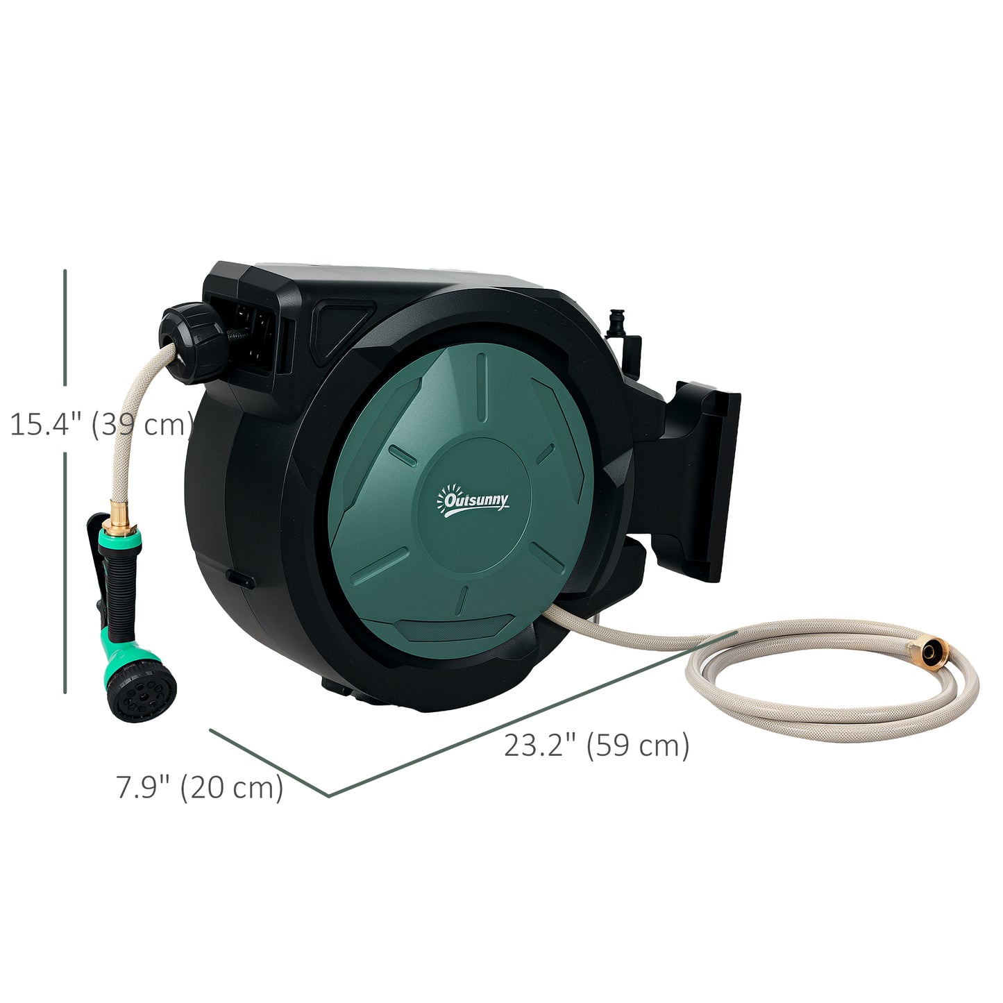 1/2 in x 65ft Wall Mounted Garden Hose Reel, Retractable Water Hose Reel with Auto Rewind, Any Length Lock, Blue Garden Accessories at Gallery Canada