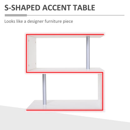 Wooden S Shape End Table 3 Tier Storage Shelves Organizer Living Room Side Table Desk White Side Tables   at Gallery Canada