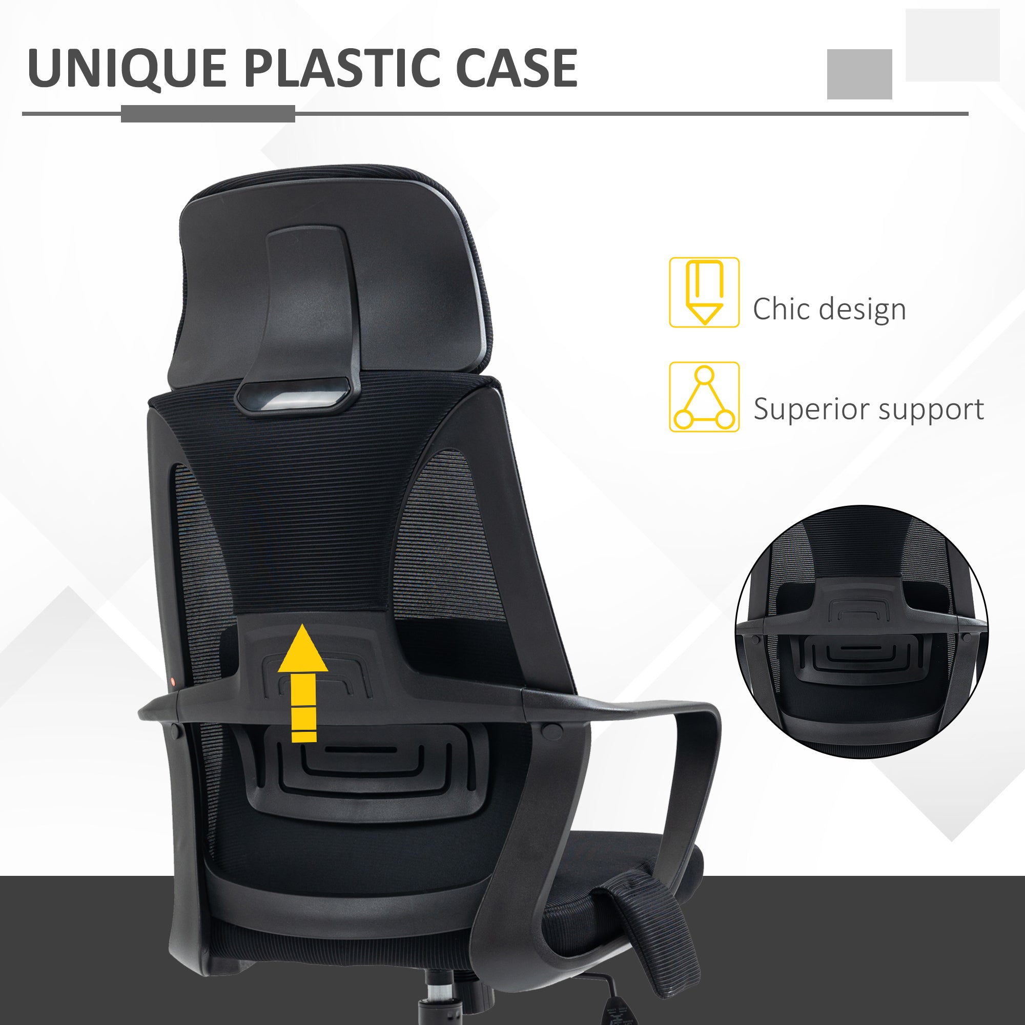Office Chair High Back, Ergonomic Mesh Computer Chair Executive Task Chair with Massage Lumbar Support &; Headrest Rocking Massage Chairs at Gallery Canada
