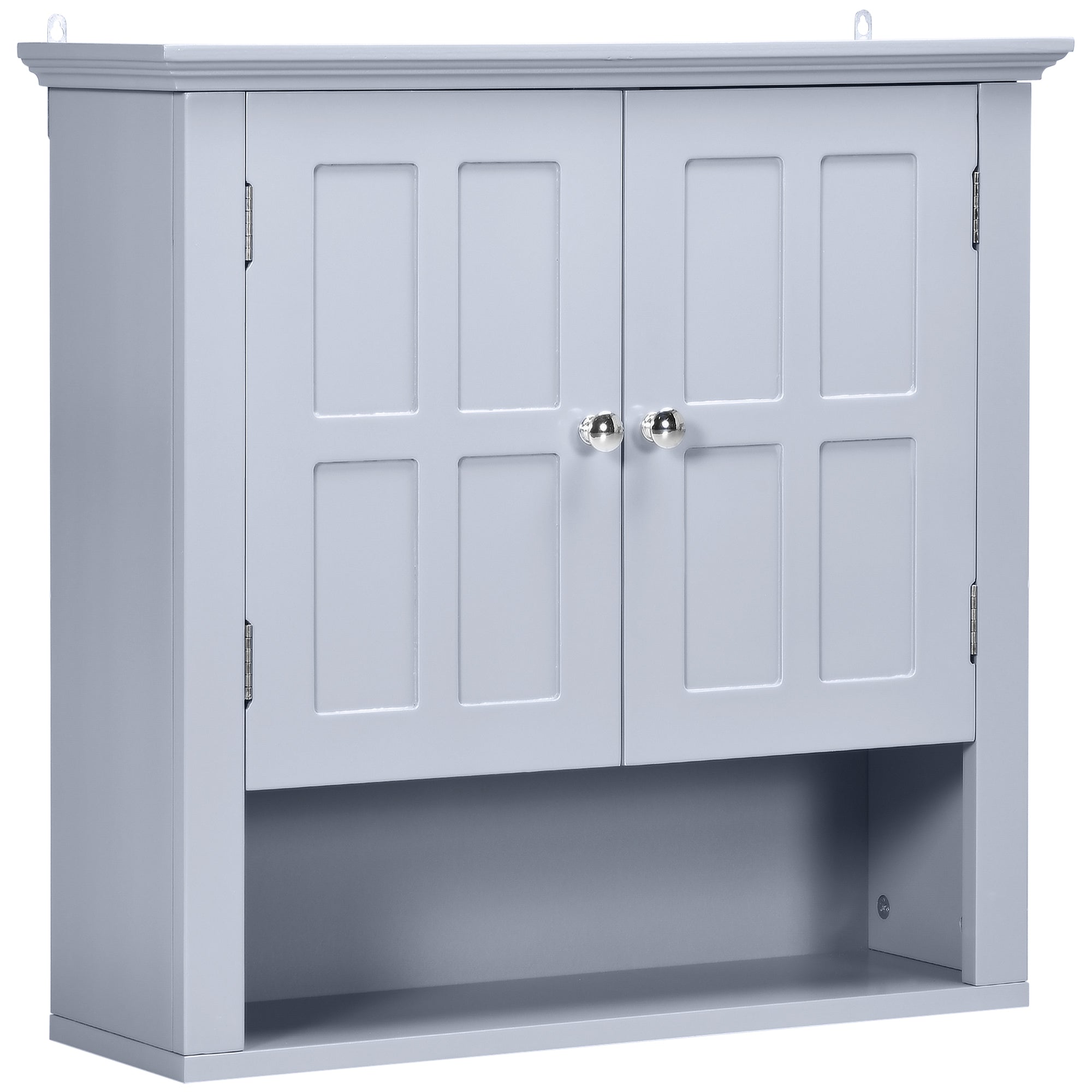 Bathroom Wall Cabinet, Medicine Cabinet, Over Toilet Storage Cabinet with Adjustable Shelf and 2 Doors for Hallway, Living Room, Gray Wall Mounted Cabinets Grey at Gallery Canada