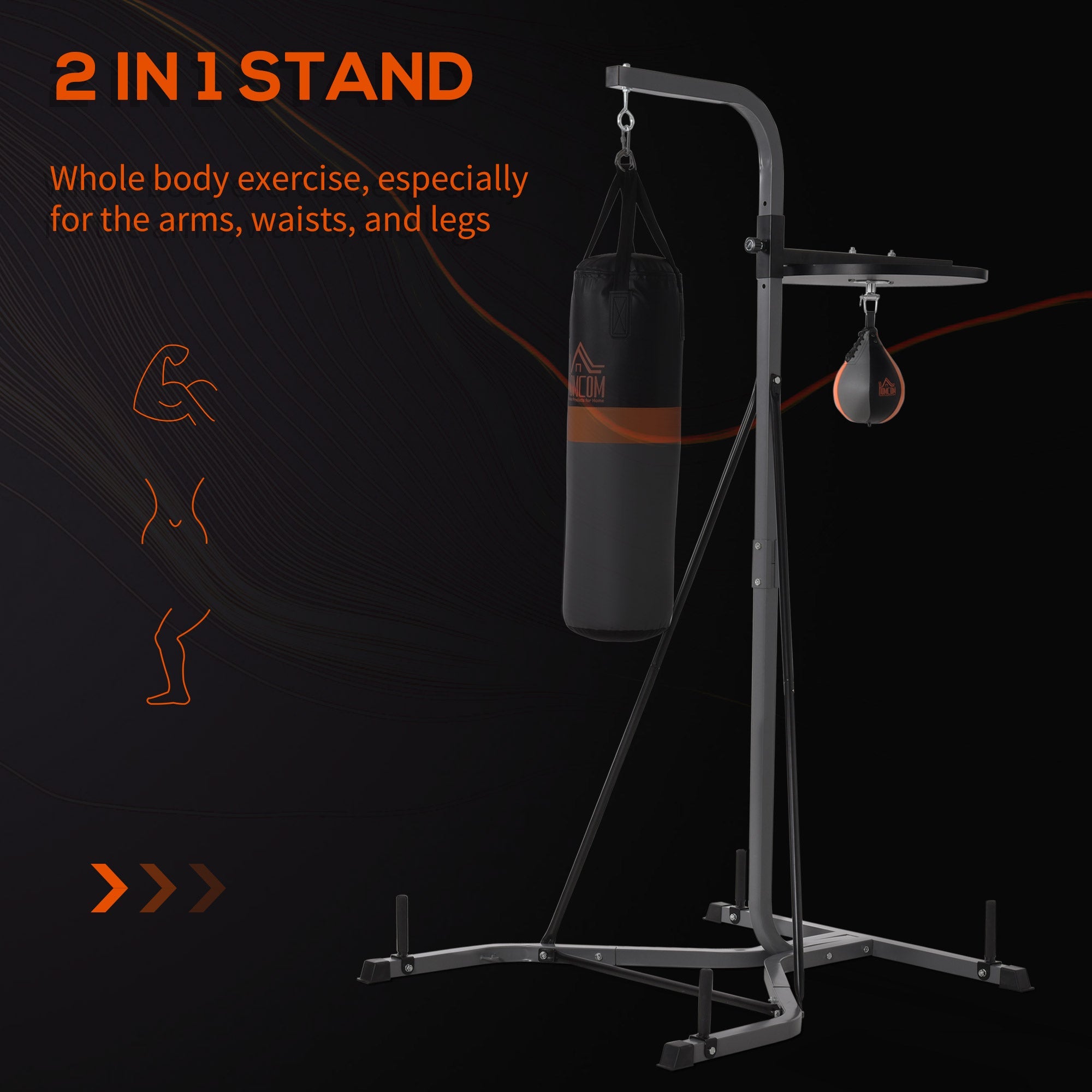 Punching Bag Holder and Speed Ball Exercise Punching Bag Stand with Punching Ball 45.25