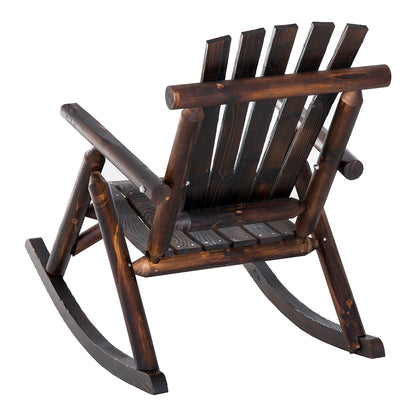 Char-Log Single Rocker Garden Rustic Outdoor Patio Adirondack Rocking Chair Yard Furniture Fir Wood Outdoor Rocking Chairs   at Gallery Canada