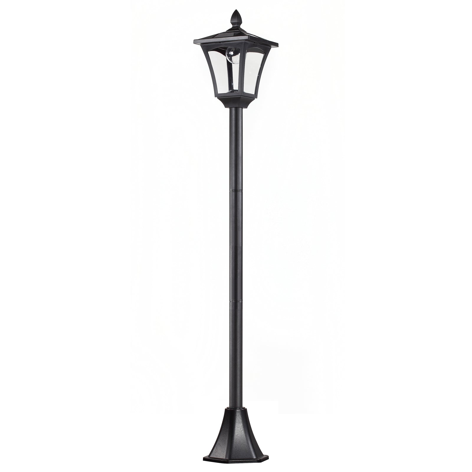 Single Solar Lamp Post Garden Solar-Powered LED Streetlight Style Outdoor Light Waterproof 5-6 Hours with Base for Lawn Pathway Walkway 63