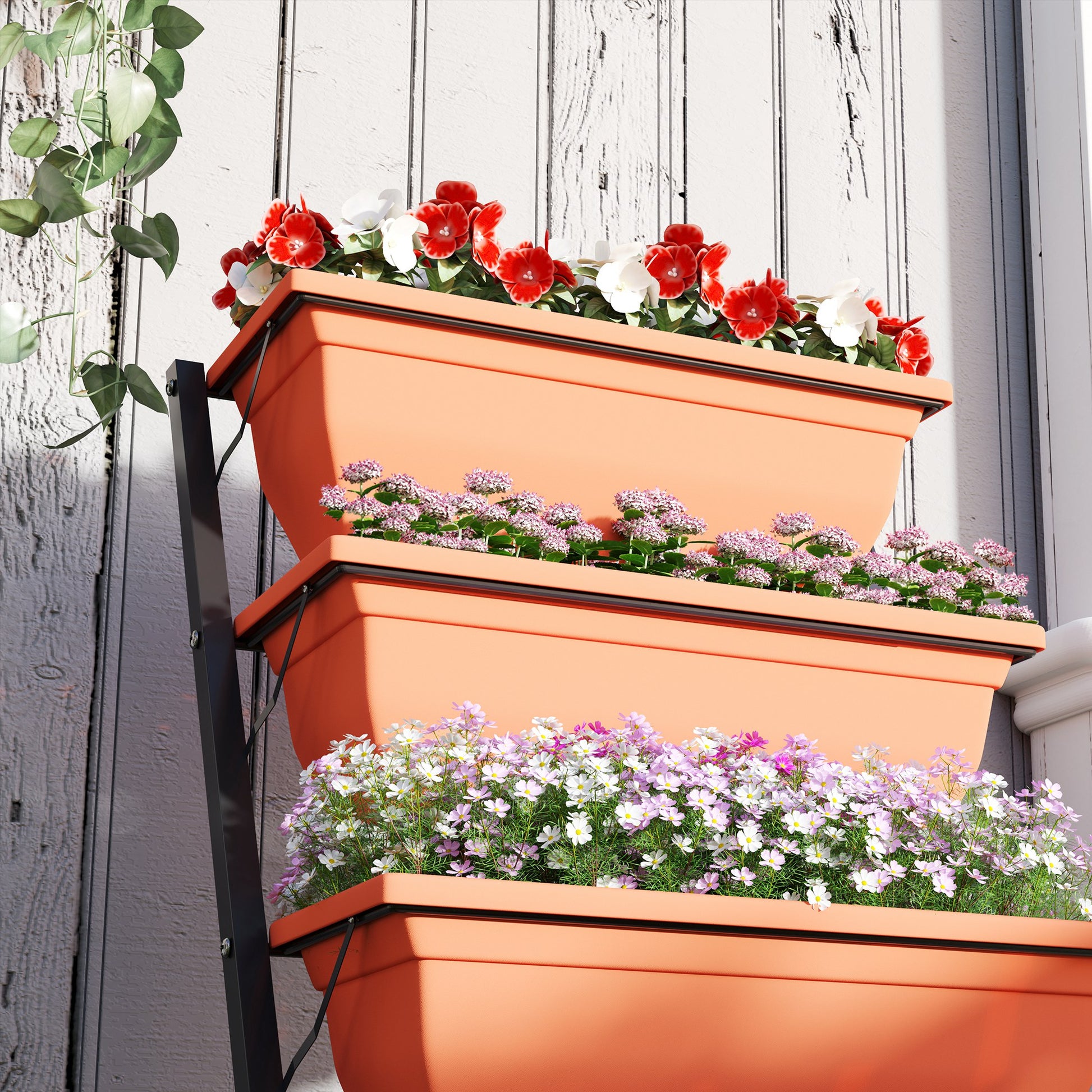 5-Tier Raised Garden Bed Plant Stand Flower Pots with Leaking Holes Red Plant Stands at Gallery Canada