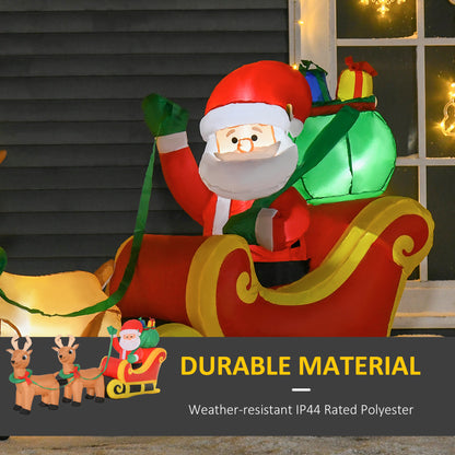 8ft Christmas Inflatables Santa Claus with Sleigh and Reindeer, Outdoor Decoration with LED Lights Display Christmas Inflatables   at Gallery Canada