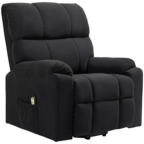 Lift Chair for Seniors, Microfibre Upholstered Power Recliner Chair with Remote, Quick Assembly, Black