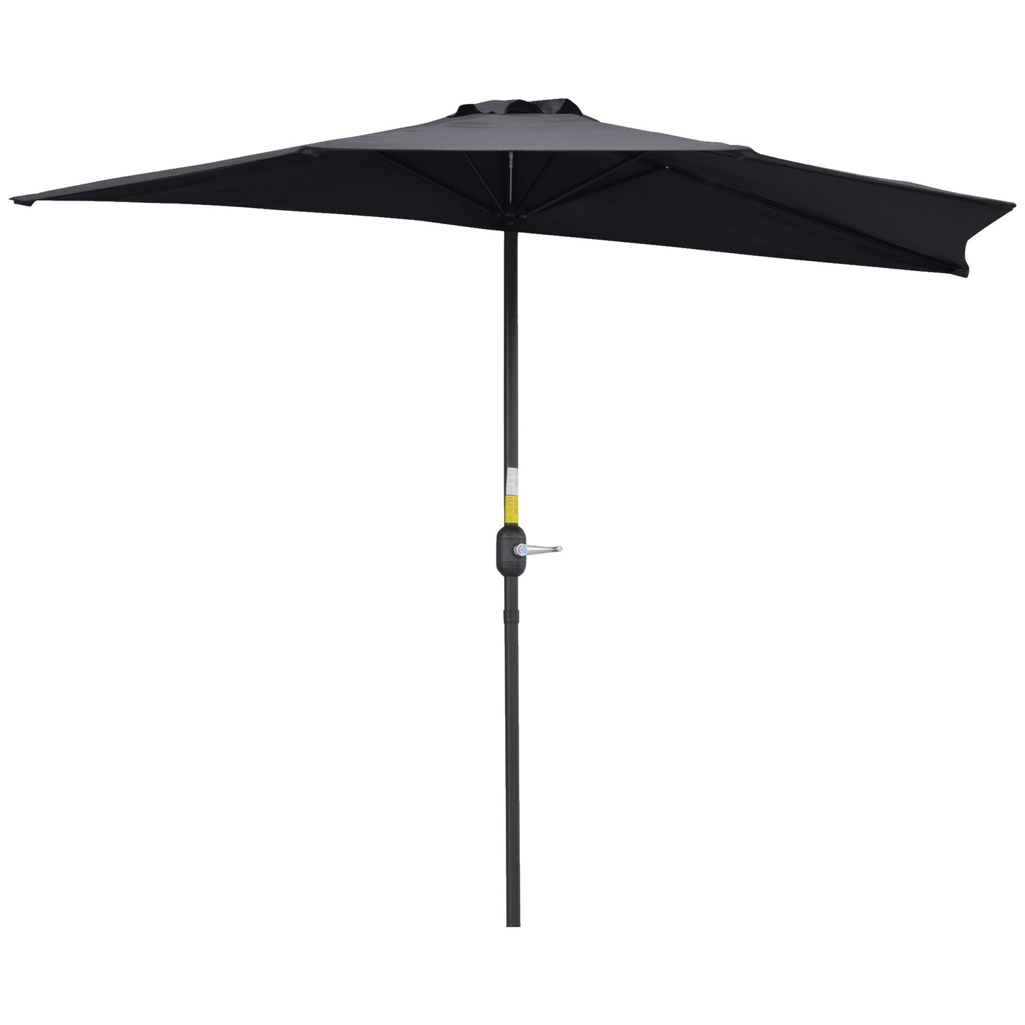 9ft Half Round Umbrella Outdoor Balcony Parasol Patio Garden Outdoor Window Sun Shade w/ 5 Ribs Grey Sun Umbrellas Grey  at Gallery Canada