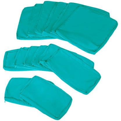 Outdoor 14pc Patio Rattan Sofa Set Cushion Polyester Cover Replacement Set - No Cushion Included Turquoise Patio Chair Cushions   at Gallery Canada