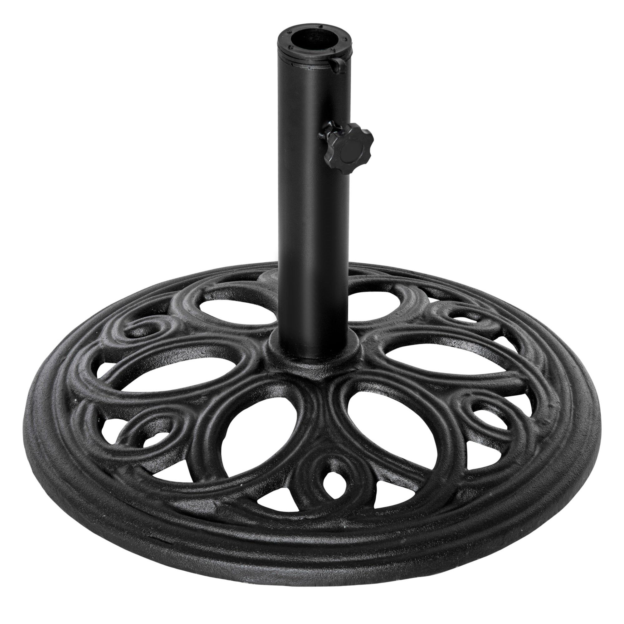 Patio Umbrella Base Stand, Round Cast Iron Umbrella Holder for Outdoor, Patio, Garden,Deck and Beach, Fit Dia. 1.5