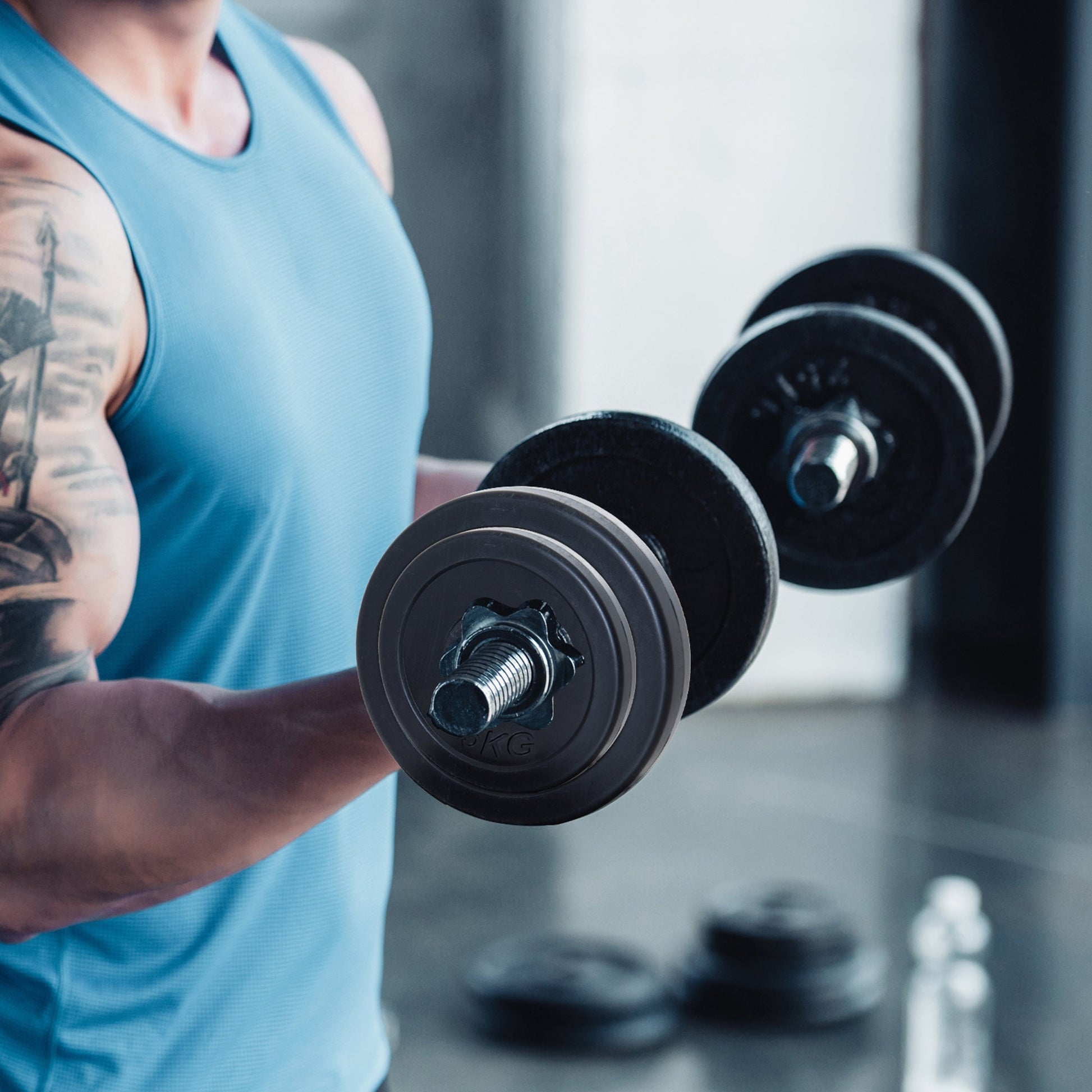 4 Piece dumbbell Weight Plates Set 2 x 11lbs and 2 x 22lbs Black (Weights Only) Dumbbells & Barbells   at Gallery Canada