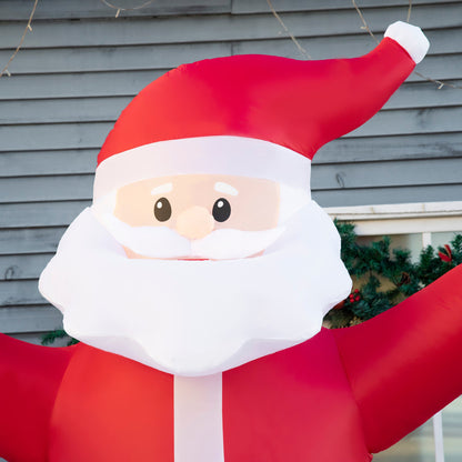 8ft Inflatable Christmas Santa Claus Holds Light Sign of Blessings, Blow-Up Outdoor LED Yard Display for Lawn Garden Party Christmas Inflatables   at Gallery Canada