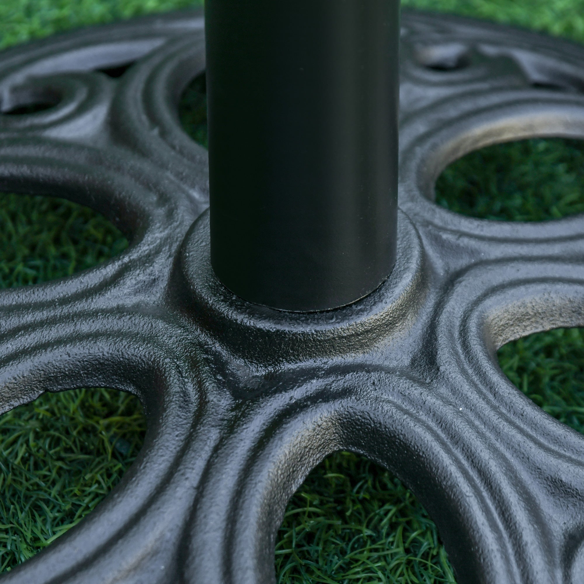 Patio Umbrella Base Stand, Round Cast Iron Umbrella Holder for Outdoor, Patio, Garden,Deck and Beach, Fit Dia. 1.5