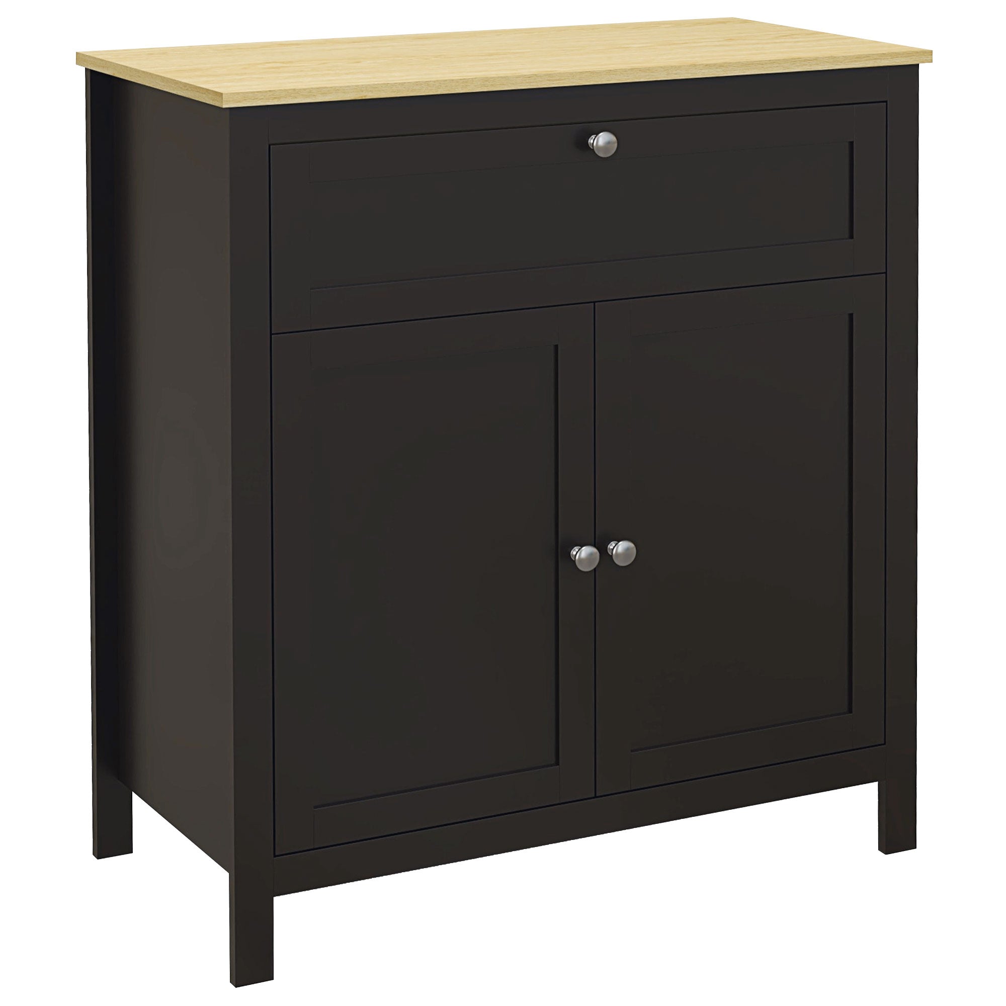 Sideboard Cabinet, Buffet Table with Drawer, Double Door Cupboard and Adjustable Shelf for Living Room, Entryway, Black Bar Cabinets   at Gallery Canada