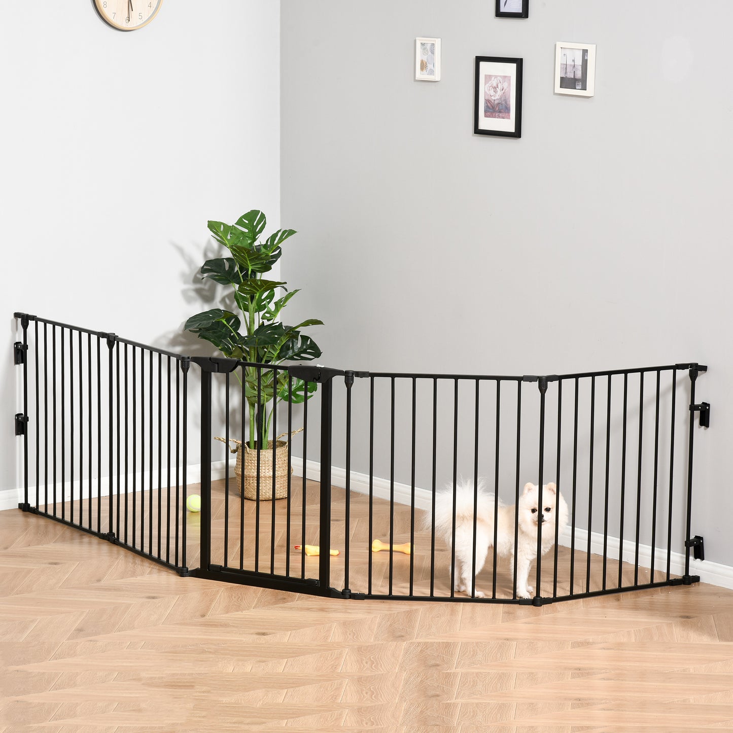 Foldable Dog Playpen Indoor for Small Medium Dogs with Door, for Stairway, Doorway, Hallway, Black Houses, Kennels & Pens   at Gallery Canada