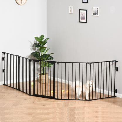 Foldable Dog Playpen Indoor for Small Medium Dogs with Door, for Stairway, Doorway, Hallway, Black Houses, Kennels & Pens   at Gallery Canada