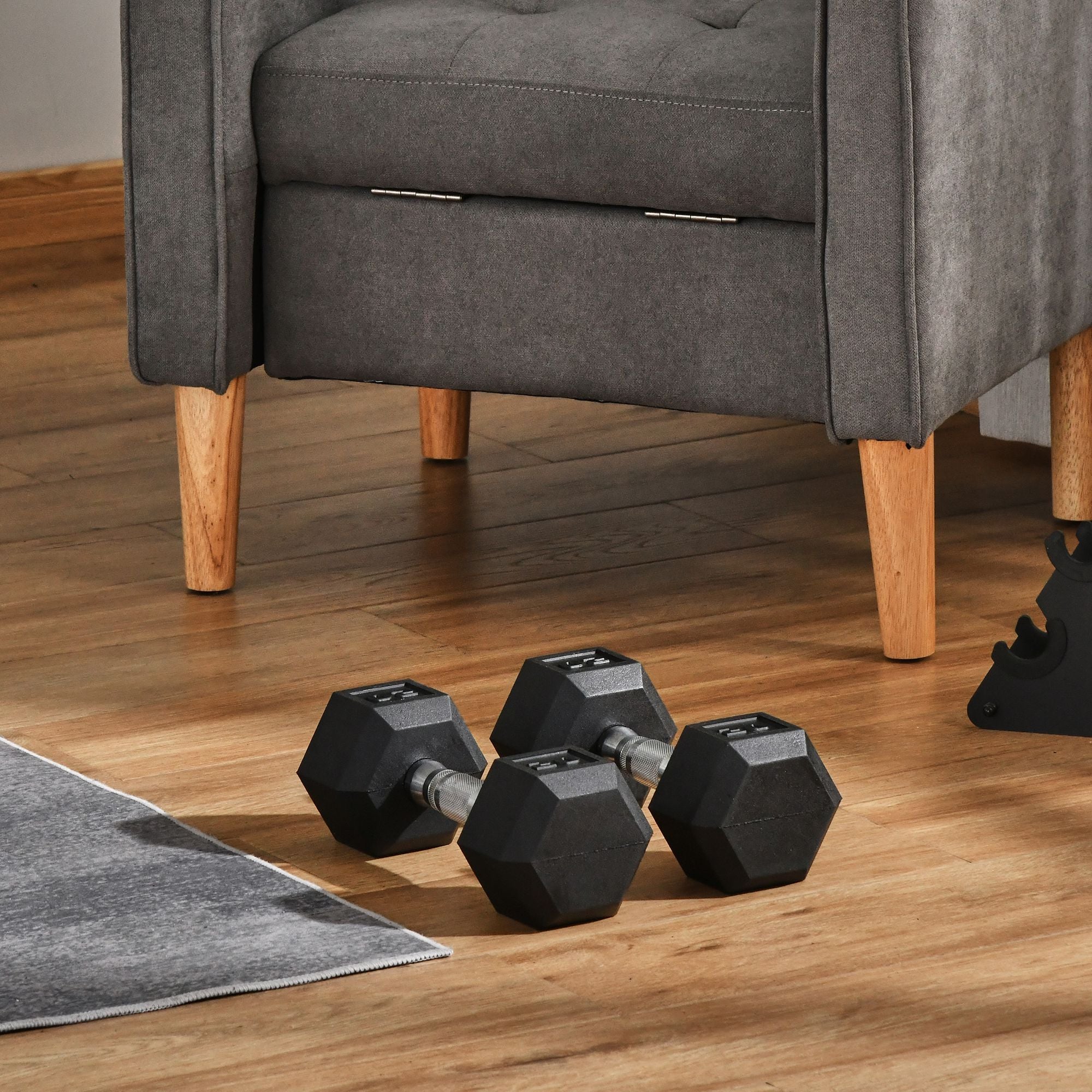 Rubber Dumbbells Weight Set, Total 40lbs(20lbs Each) Dumbbell Hand Weight for Body Fitness Training for Home Office Gym, Black Dumbbells & Barbells at Gallery Canada