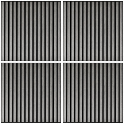 24"x24" Wood Panels for Wall, 4 Pack Acoustic Panels, Sound Absorbing Slat Wall For Interior Wall Decor, Home, Grey Home Accessories   at Gallery Canada