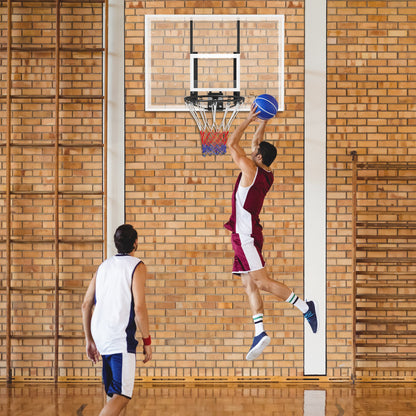 Wall Mounted Basketball Hoop with 43'' x 30'' Shatter Proof Backboard, for Indoor and Outdoor, White Basketball   at Gallery Canada