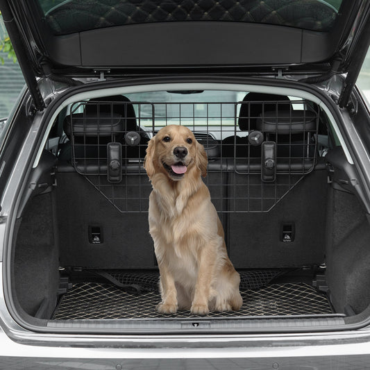 35.5" - 47" Vehicle Pet Barrier, Adjustable Dog Fence for Car SUV Truck, Universal Fit Expandable Safe Guard Gate, Black - Gallery Canada
