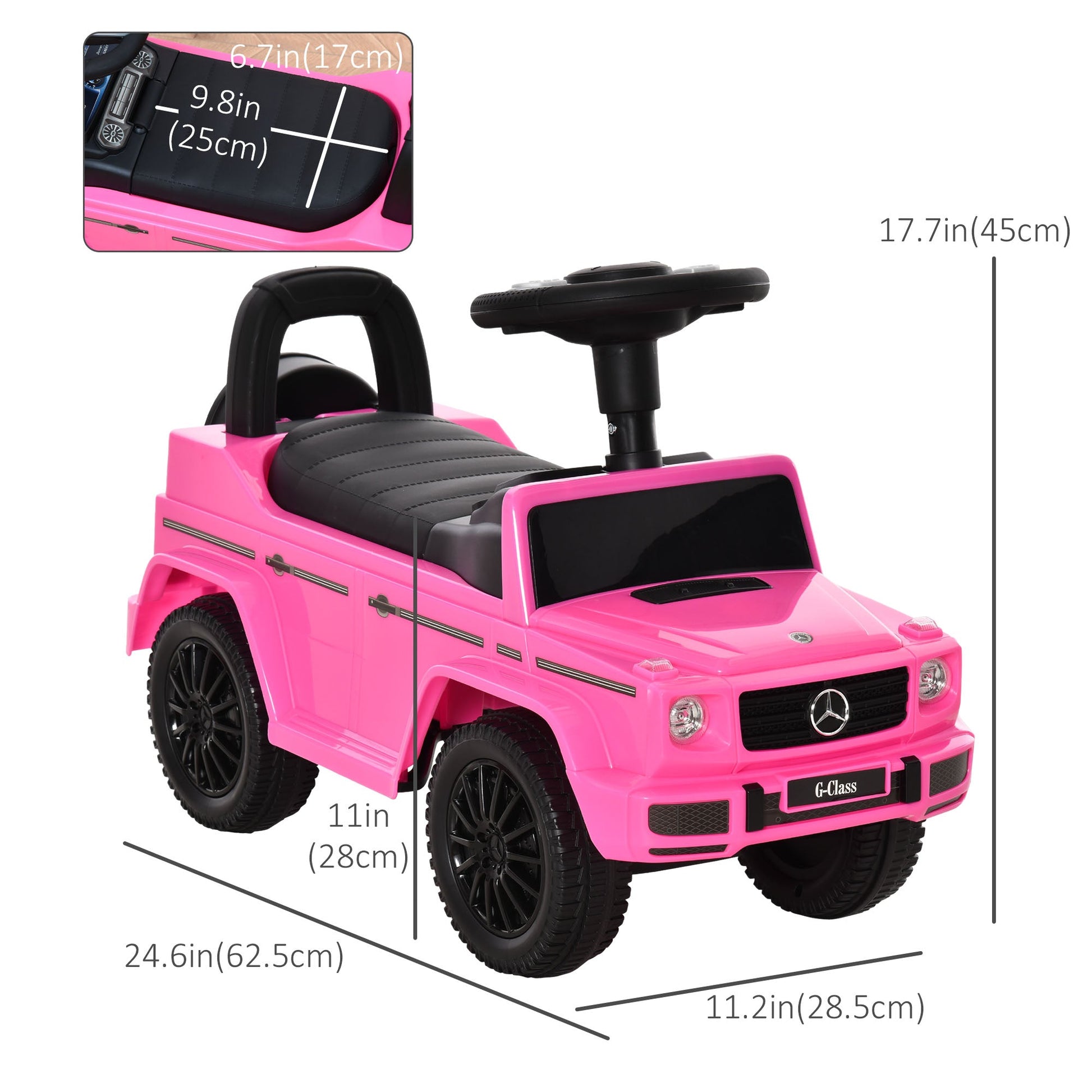 Compatible Baby Toddler Push Car Foot-to-Floor Ride-On Wheel Mercedes-Benz G350 Licensed Pink - Gallery Canada