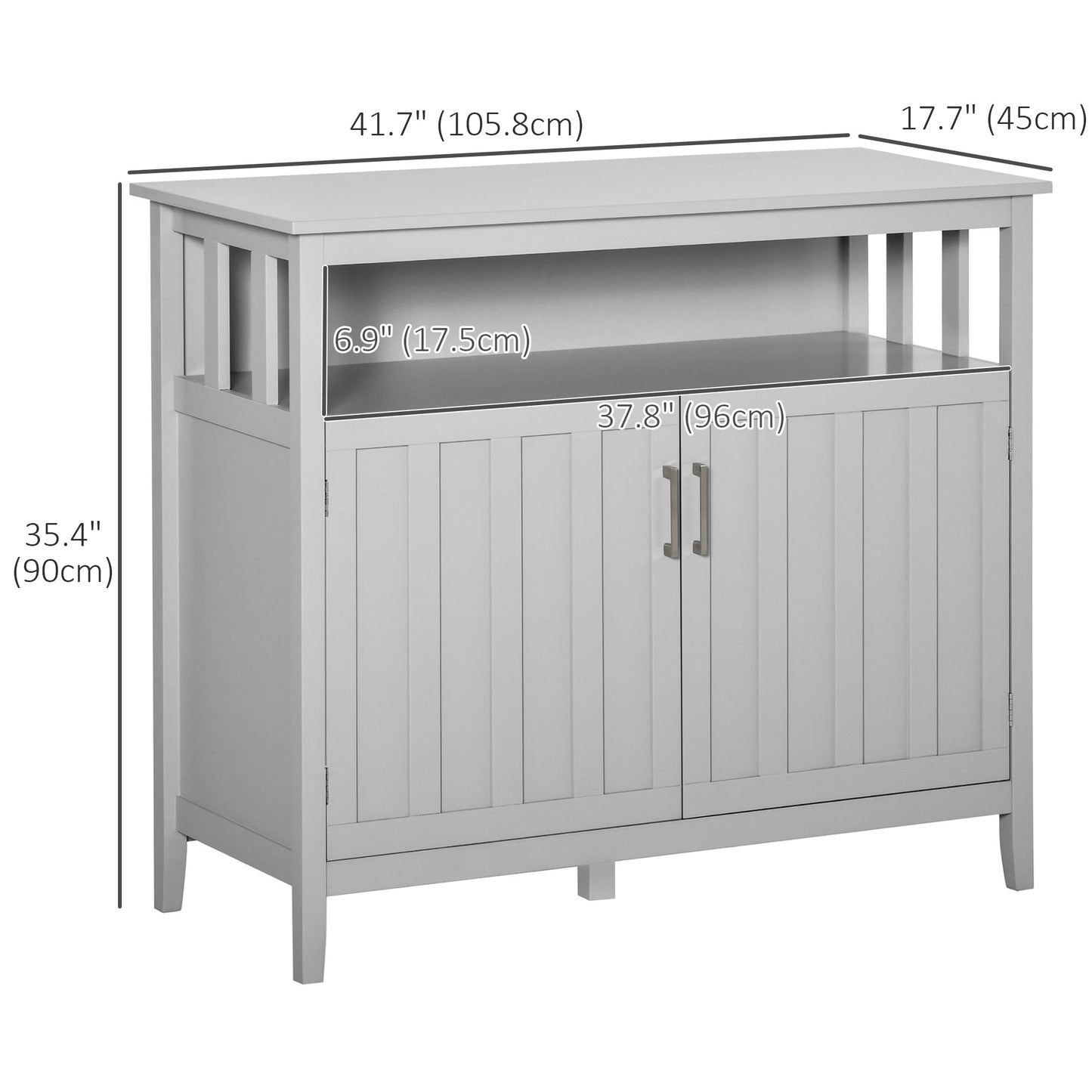 Sideboard Buffet Server Storage Cabinet Console Table with 2 Doors and Adjustable Shelves for Kitchen &; Dining Room, Grey Bar Cabinets   at Gallery Canada