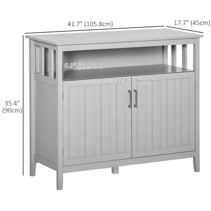 Sideboard Buffet Server Storage Cabinet Console Table with 2 Doors and Adjustable Shelves for Kitchen &; Dining Room, Grey Bar Cabinets   at Gallery Canada