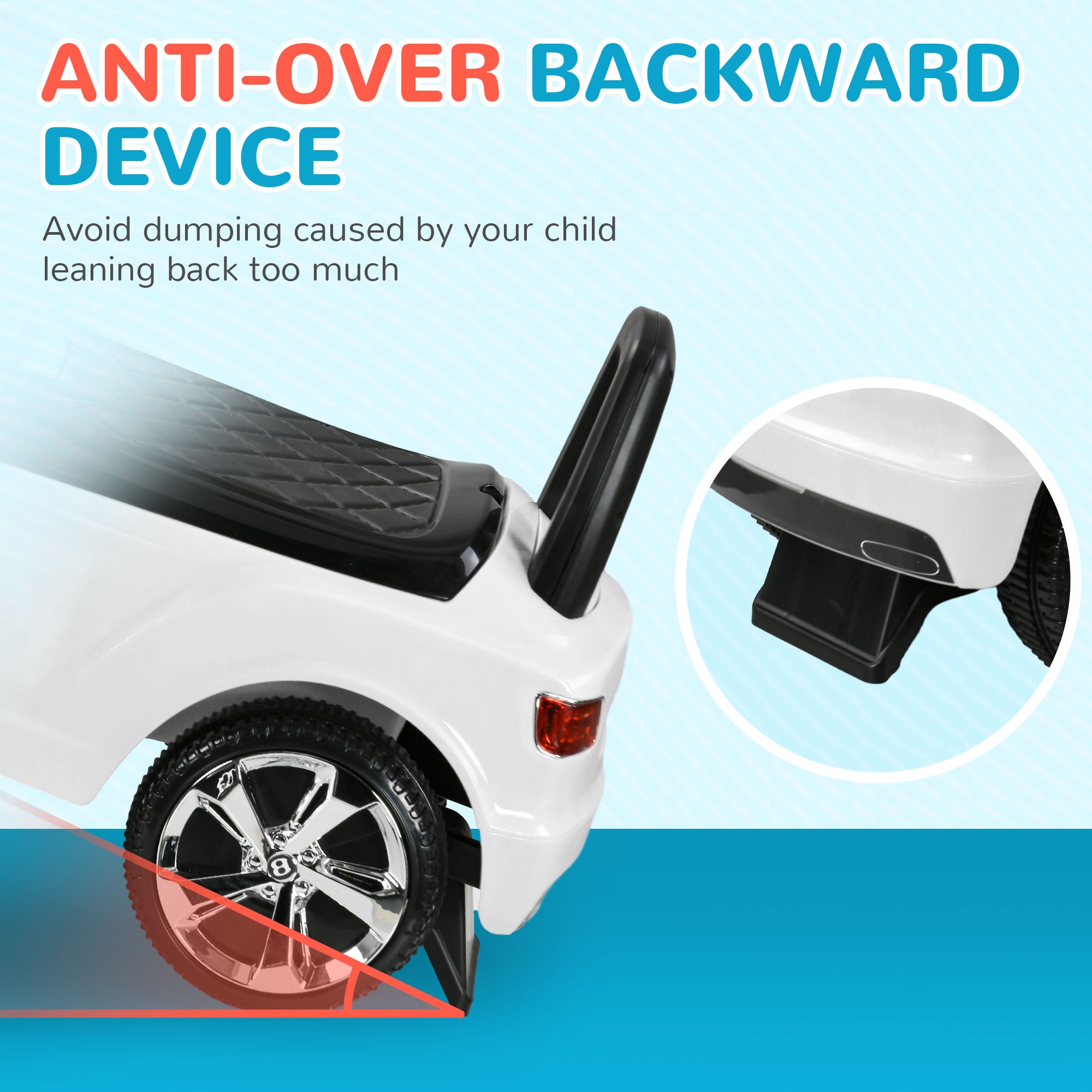 Bentley Bentayga Licensed Baby Car Foot To Floor with Horn Music, Under-Seat Storage, for 18-36 Months, White Push Cars for Toddlers at Gallery Canada