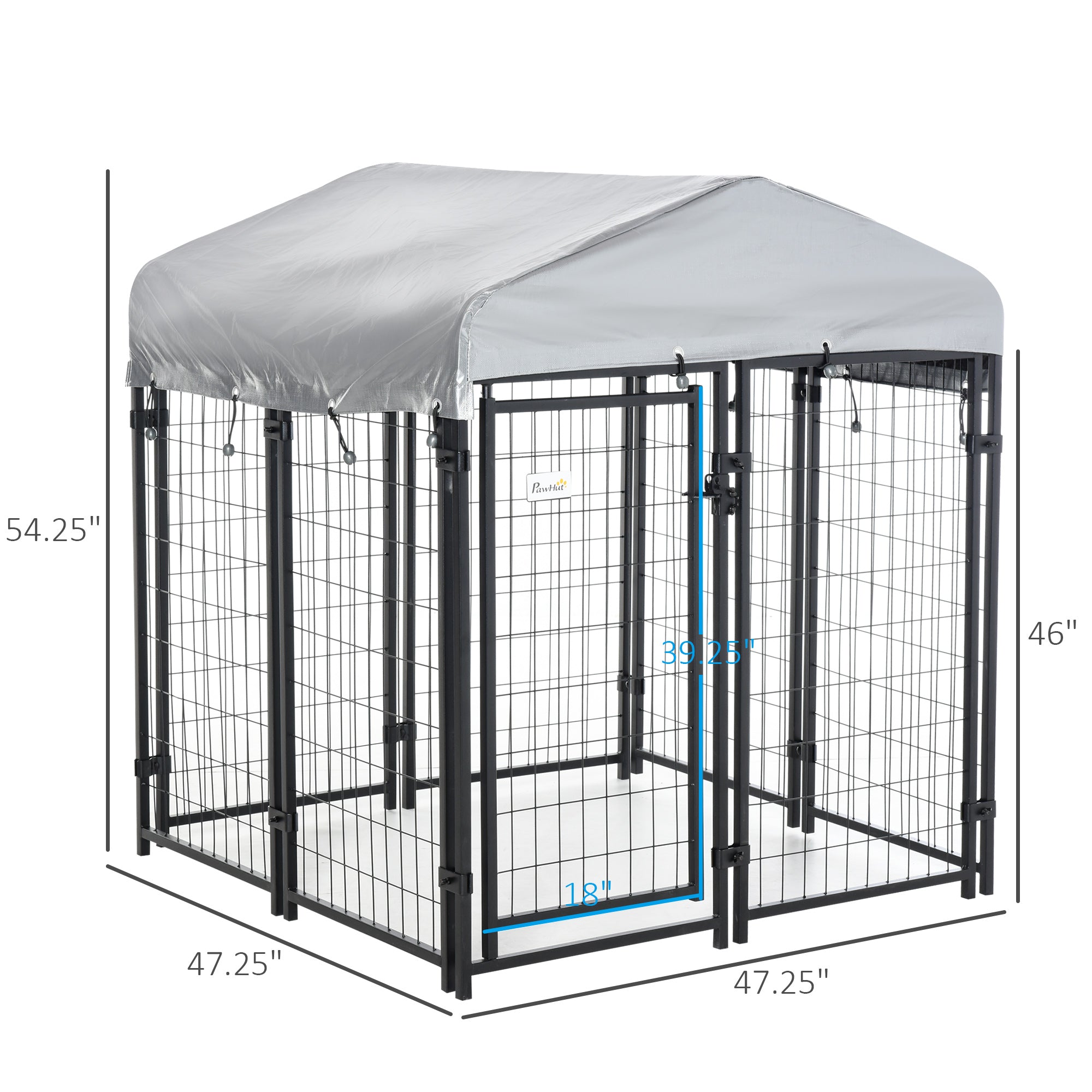 4' x 4' x 4.5' Large Outdoor Dog Kennel Steel Fence with UV-Resistant Oxford Cloth Roof &; Secure Lock Houses, Kennels & Pens   at Gallery Canada