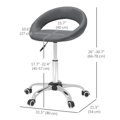 Modern Hydraulic Moon Salon Stool Rolling Swivel Chair Massage Spa Tattoo Pub Bar Stool, Grey Salon Stools   at Gallery Canada