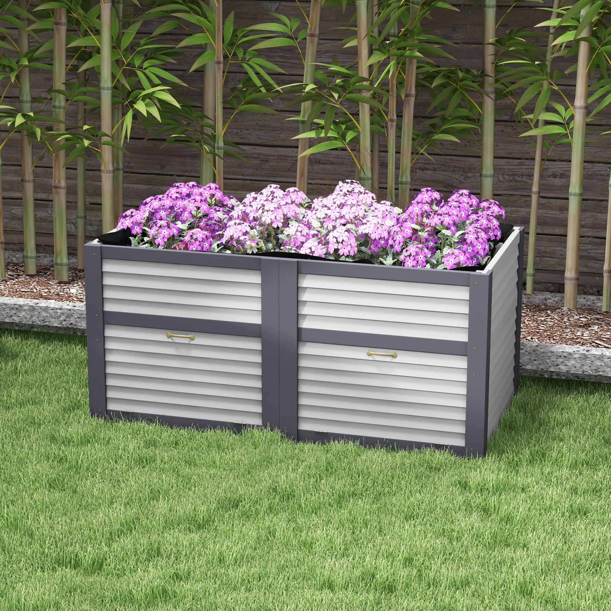 Wooden Elevated Planter Box with Storage, 59