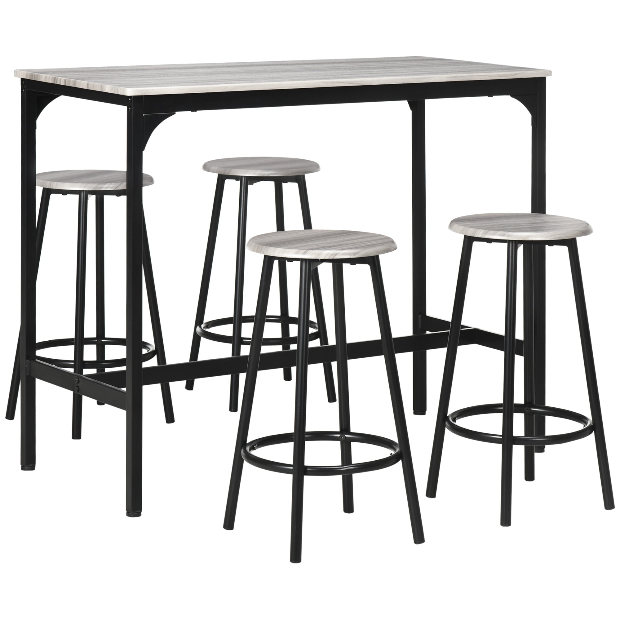 5-Piece Counter Height Bar Table and Chairs, Dining Table and Chairs Set for 4, Pub Table and Chairs Bar Sets   at Gallery Canada