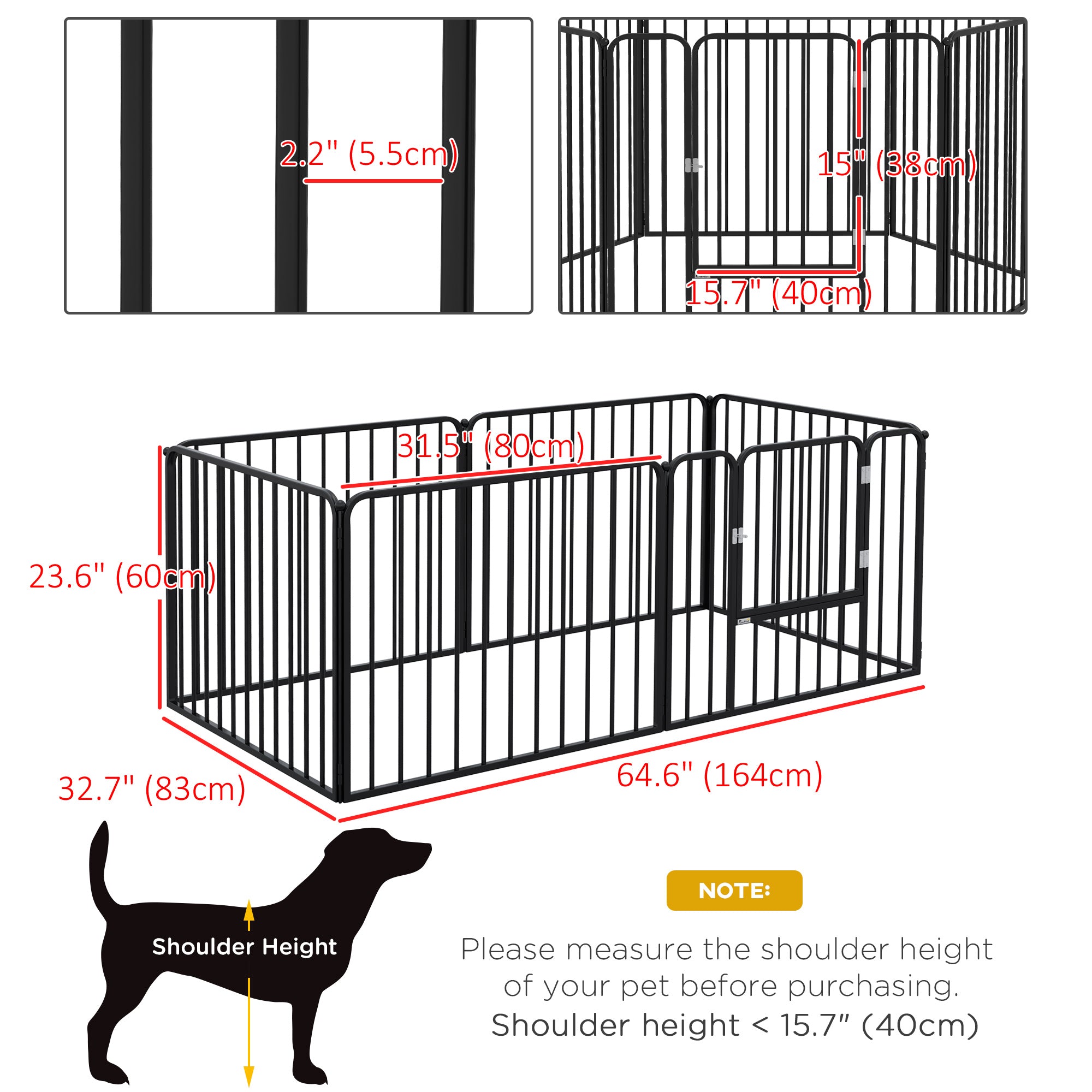 Dog Fence Outdoor 6 Panels 24