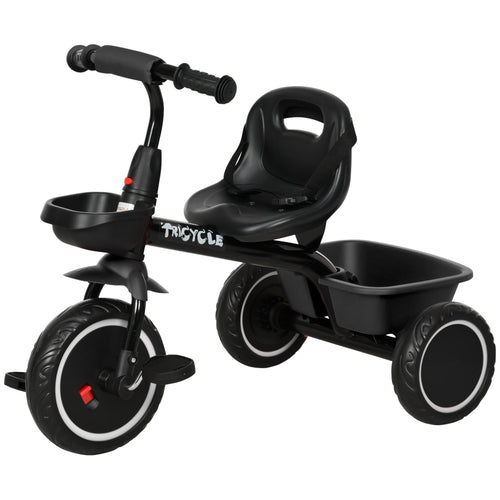 Tricycle for 2-5 Years Old, Toddler Bike with Adjustable Seat, Black