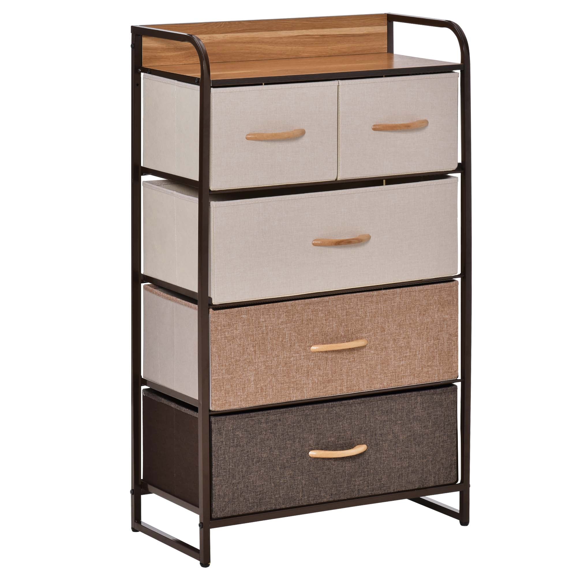 Dresser for Bedroom with 5 Drawers, Chest of Drawers with Metal Frame, Fabric Dresser for Living Room, Multi-Coloured Bedroom Furniture at Gallery Canada
