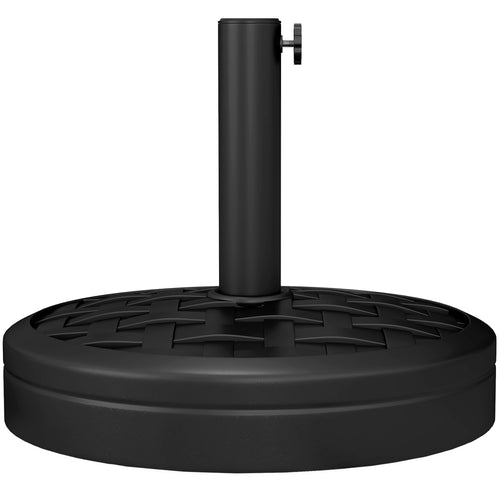 40lbs. Concrete Umbrella Base with Rattan Effect, Heavy Duty Parasol Stand for Outdoor Patio Umbrella, Black