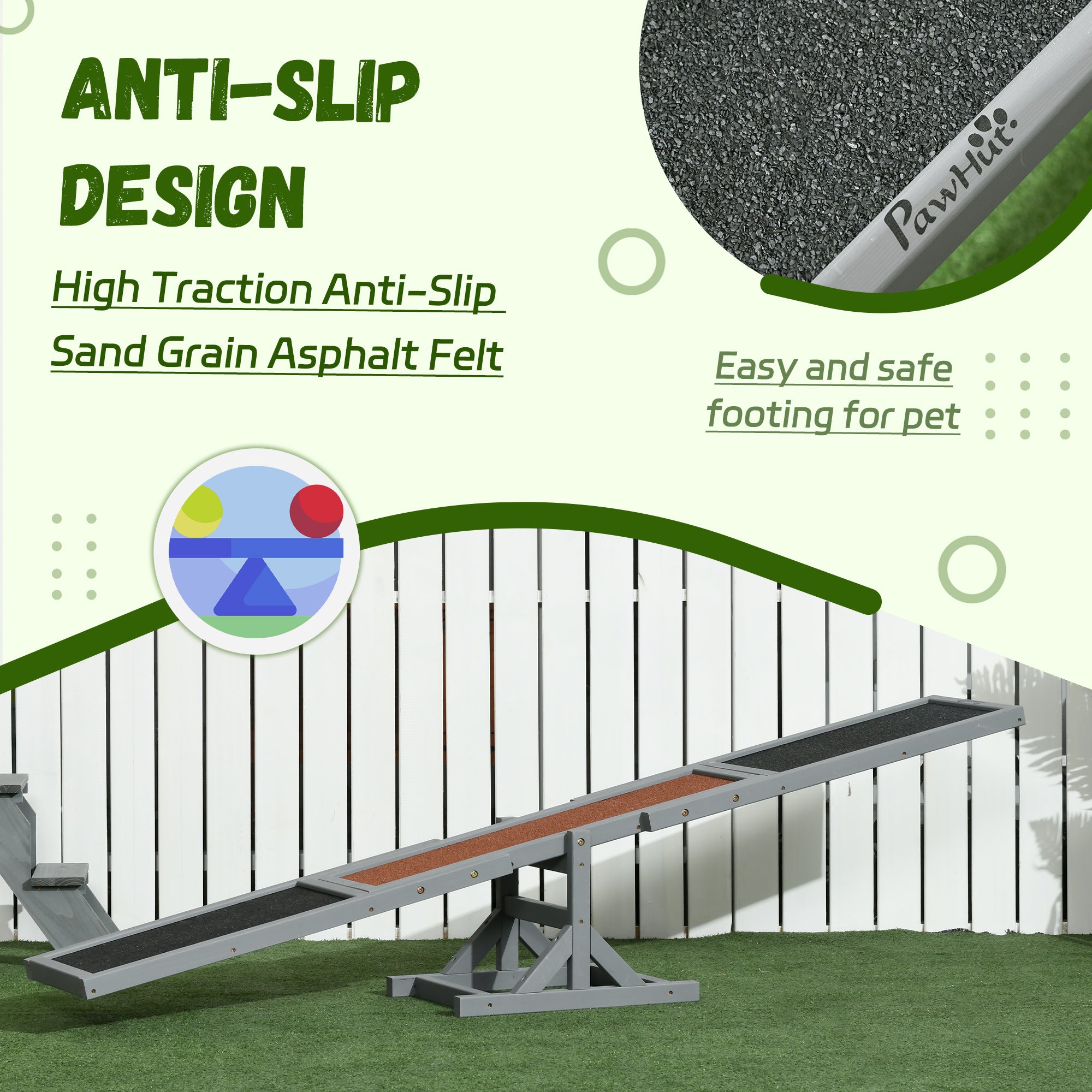 Wood Pet Seesaw Platform Dog Agility Training Equipment Run Game Toy Weather Resistant Pet Supplies Grey Dog Agility Training Equipment at Gallery Canada