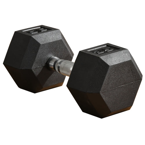35lbs Rubber Dumbbells Weight Dumbbell Hand Weight Barbell for Body Fitness Training for Home Office Gym, Black