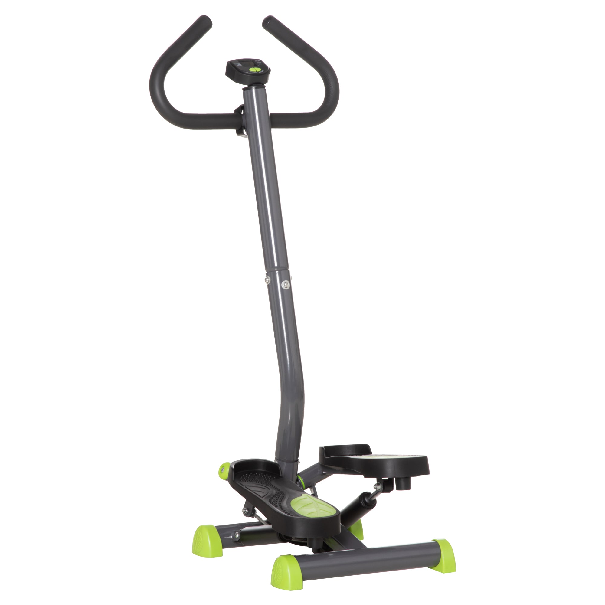 Twist Stepper Exercise Machine with Adjustable Height and Resistance, LCD Screen - Grey &; Green Aerobic Equipment   at Gallery Canada