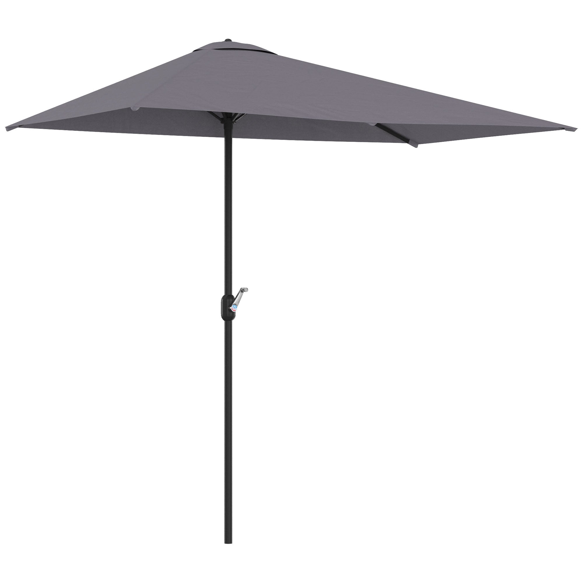 8ft Half Round Umbrella Outdoor Balcony Parasol Patio Garden Outdoor Window Sun Shade w/ 5 Ribs Sun Umbrellas Grey  at Gallery Canada