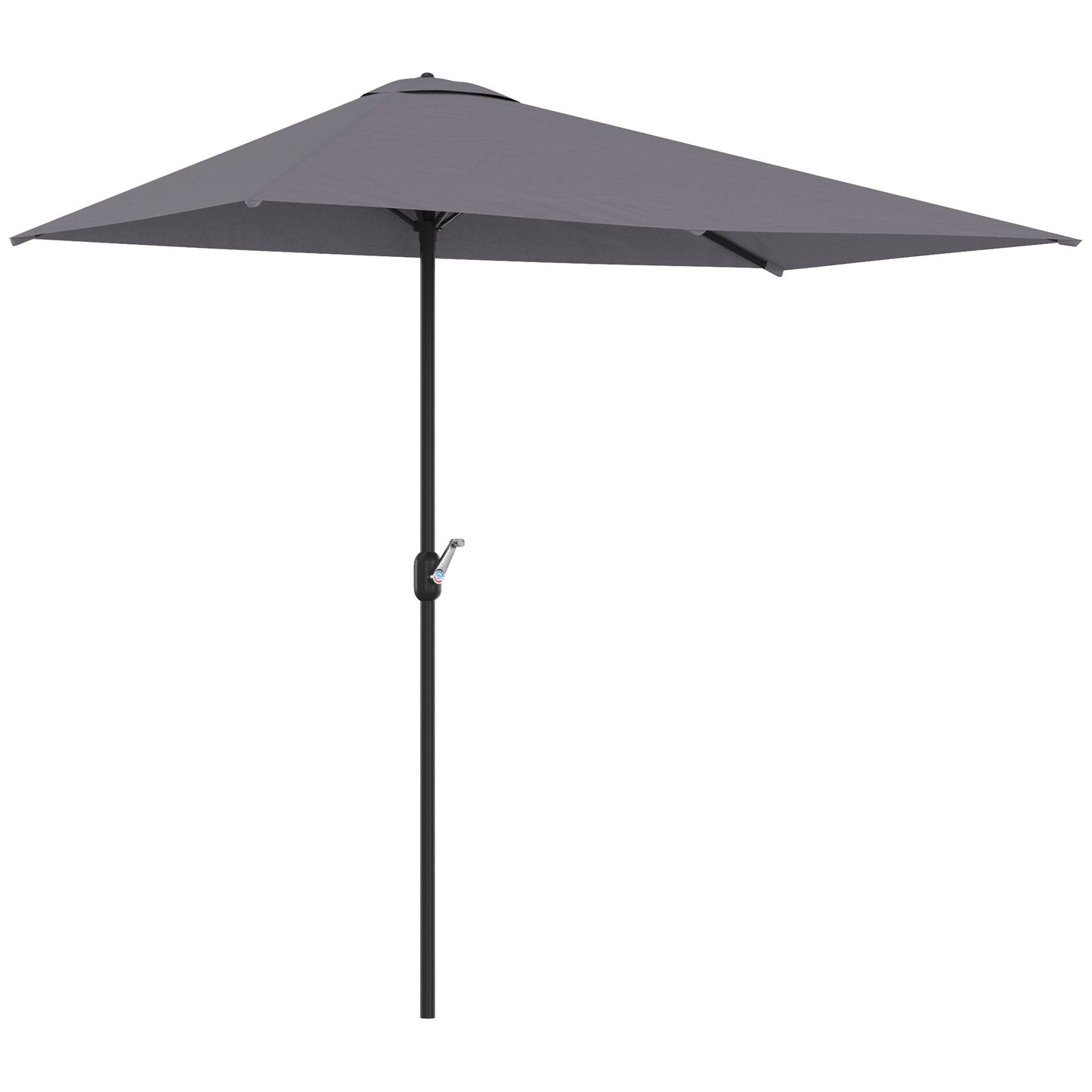 8ft Half Round Umbrella Outdoor Balcony Parasol Patio Garden Outdoor Window Sun Shade w/ 5 Ribs Sun Umbrellas Grey  at Gallery Canada