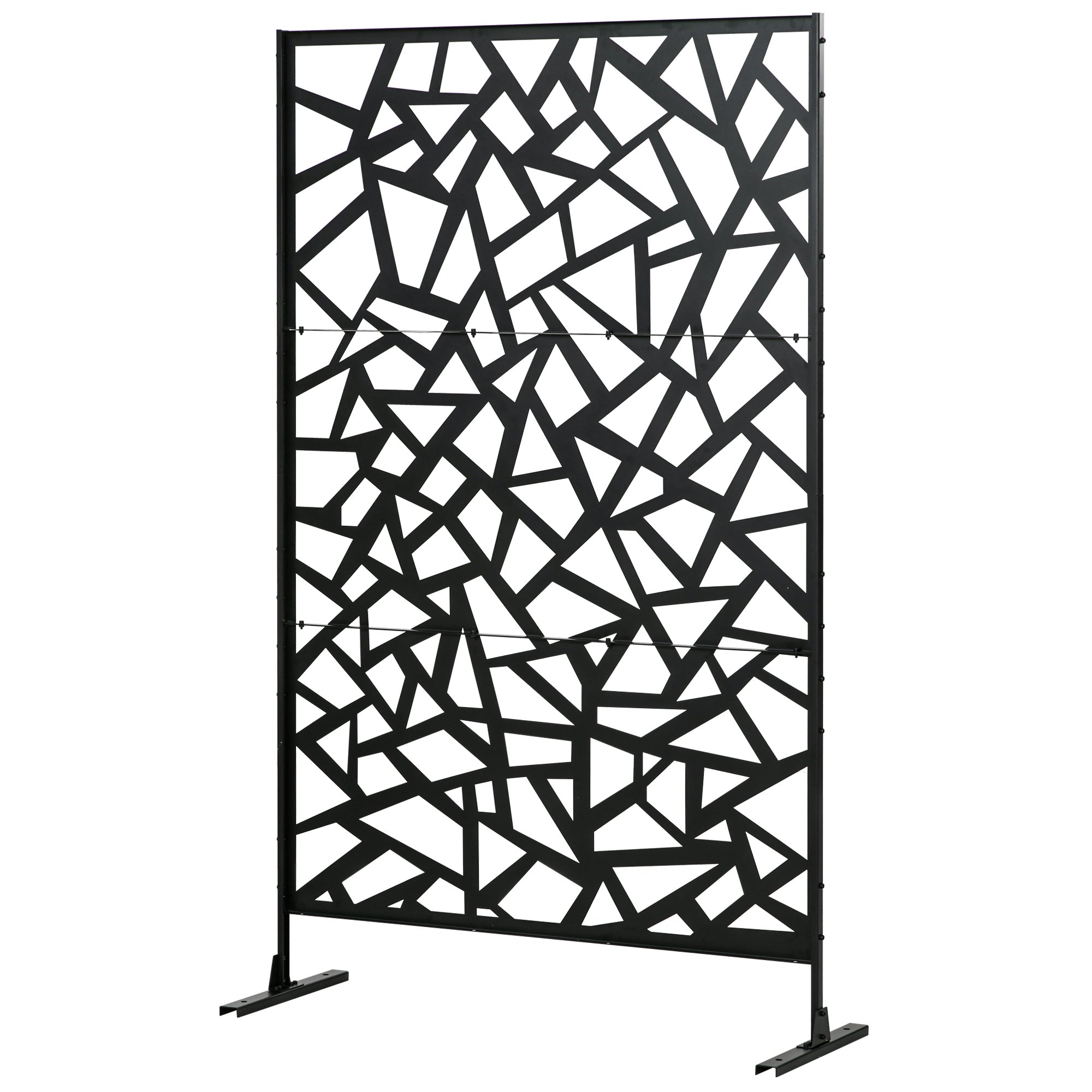 Metal Outdoor Privacy Screen, Decorative Outdoor Divider with Stand and Expansion Screws, Freestanding Privacy Panel for Garden Backyard Deck, Irregular Fence Style Side Awnings at Gallery Canada