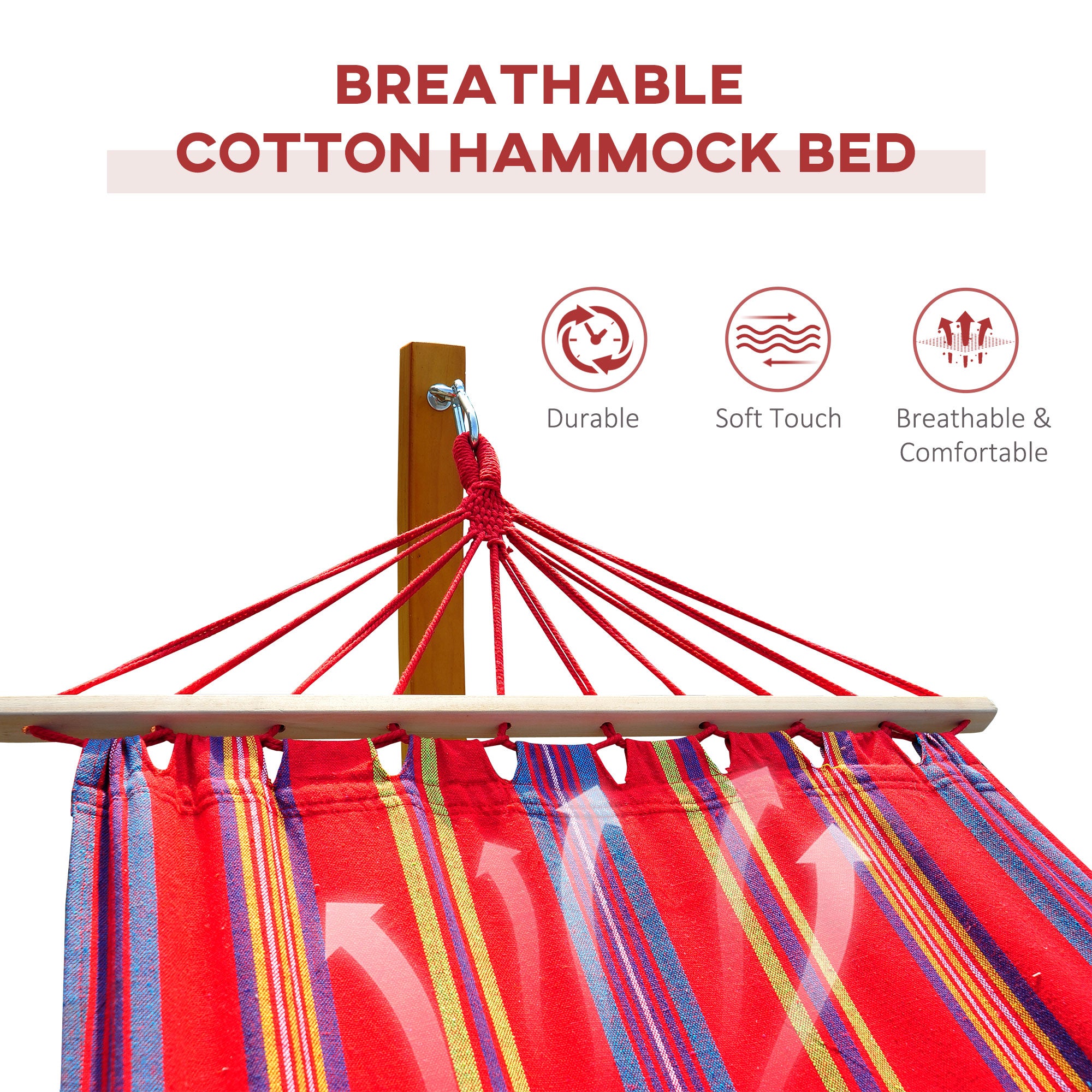 10' Outdoor Swing Hammock, Hammock with Wood Stand Rainbow Bed, Heavy Duty Roman Arc Hammock for Patio, Backyard, Balcony, Porch, Multi Color Hammocks with Stand at Gallery Canada