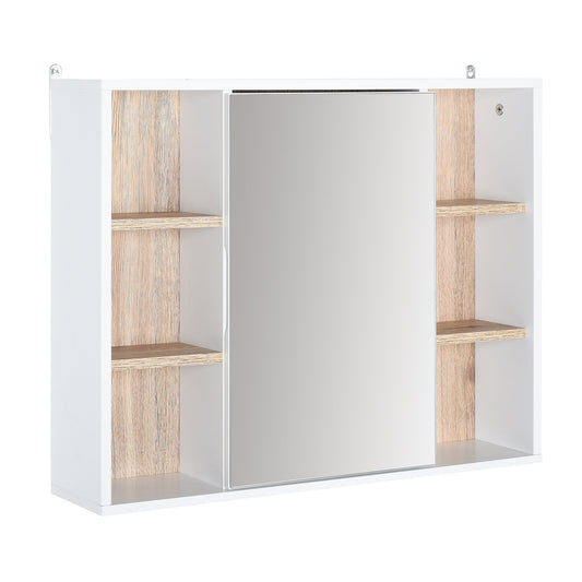 Wall-Mounted Bathroom Medicine Cabinet with Mirror, Over Toilet Bathroom Vanity Cabinet White &; Oak Mirror Medicine Cabinets Multi Colour  at Gallery Canada