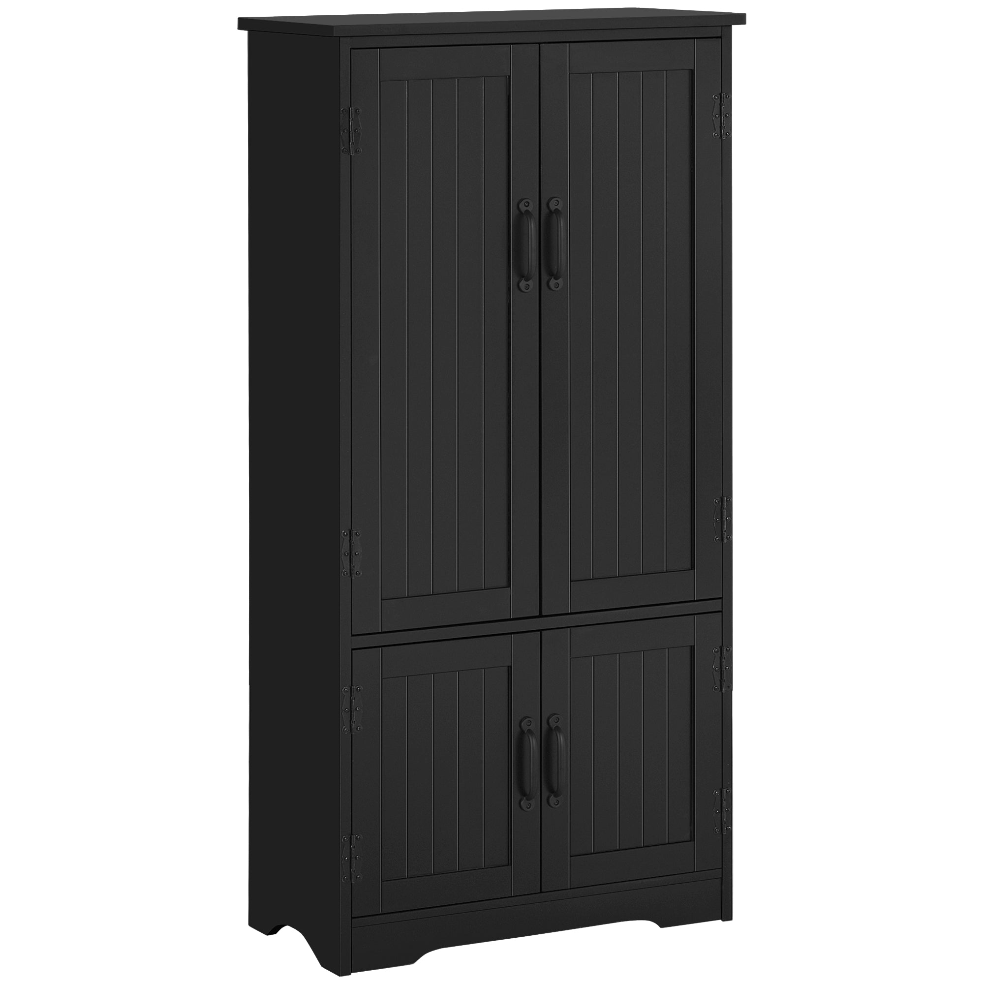 4-Door Storage Cabinet Multi-Storey Large Space Pantry with Adjustable Shelves Black Kitchen Pantry Cabinets Black  at Gallery Canada