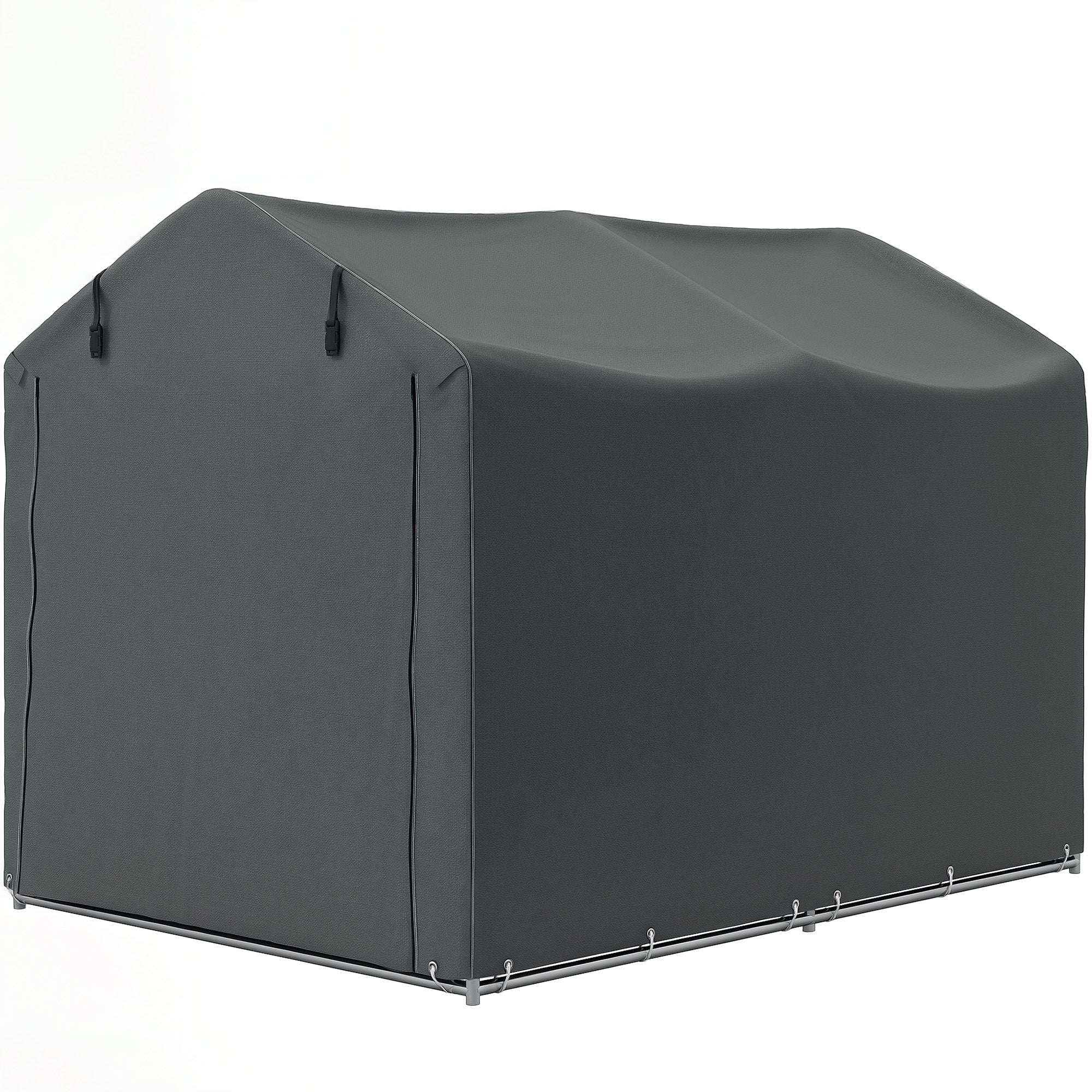 Outdoor Storage Shed, UV Resistant Bike Tent with Roll-up Zipper Door, Portable Shed for Bike, Motorcycle, Dark Grey Sheds Dark Grey at Gallery Canada
