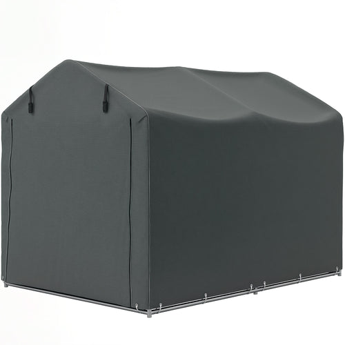 Outdoor Storage Shed, UV Resistant Bike Tent with Roll-up Zipper Door, Portable Shed for Bike, Motorcycle, Dark Grey