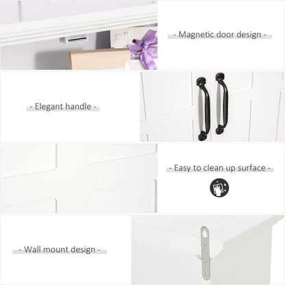 Wall Mount Bathroom Cabinet, Storage Organizer Kitchen Cupboard with 2 Doors and Adjustable Shelf White Wall Mounted Cabinets   at Gallery Canada